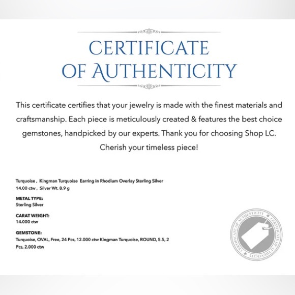 Santa Fe style Kingman Turquoise Swirl Earrings in sterling silver Brand New - Picture 8 of 8